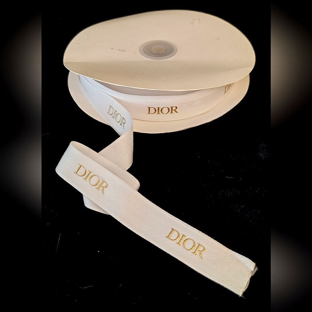 Dior White Ribbon Gold Logo Roll New